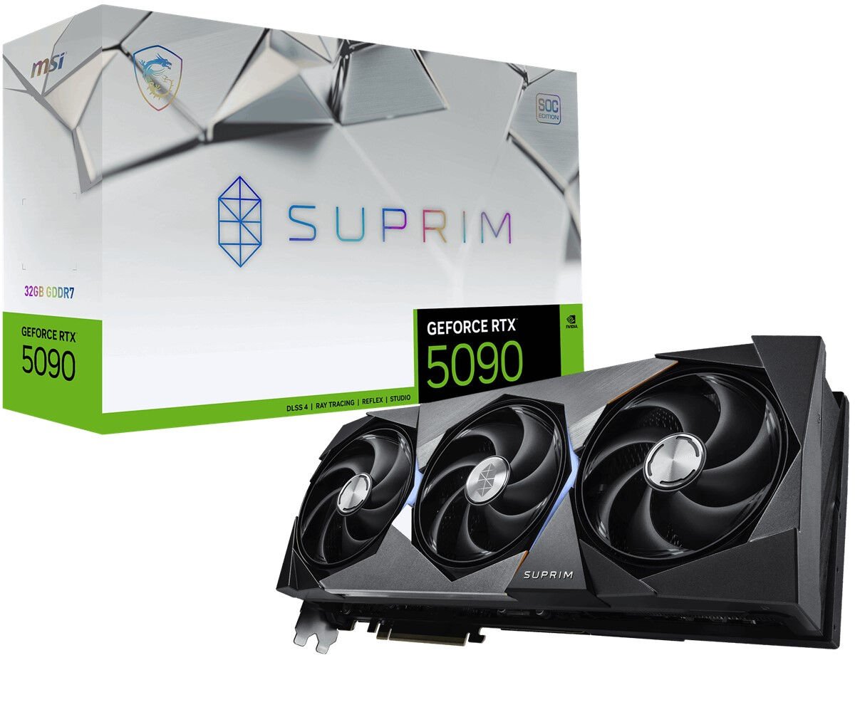 MSI RTX 5090 32G SUPRIM SOC 32GB GDRR7 512B DX12 PCIE 5.0 X16 (3XDP 1XHDMI)