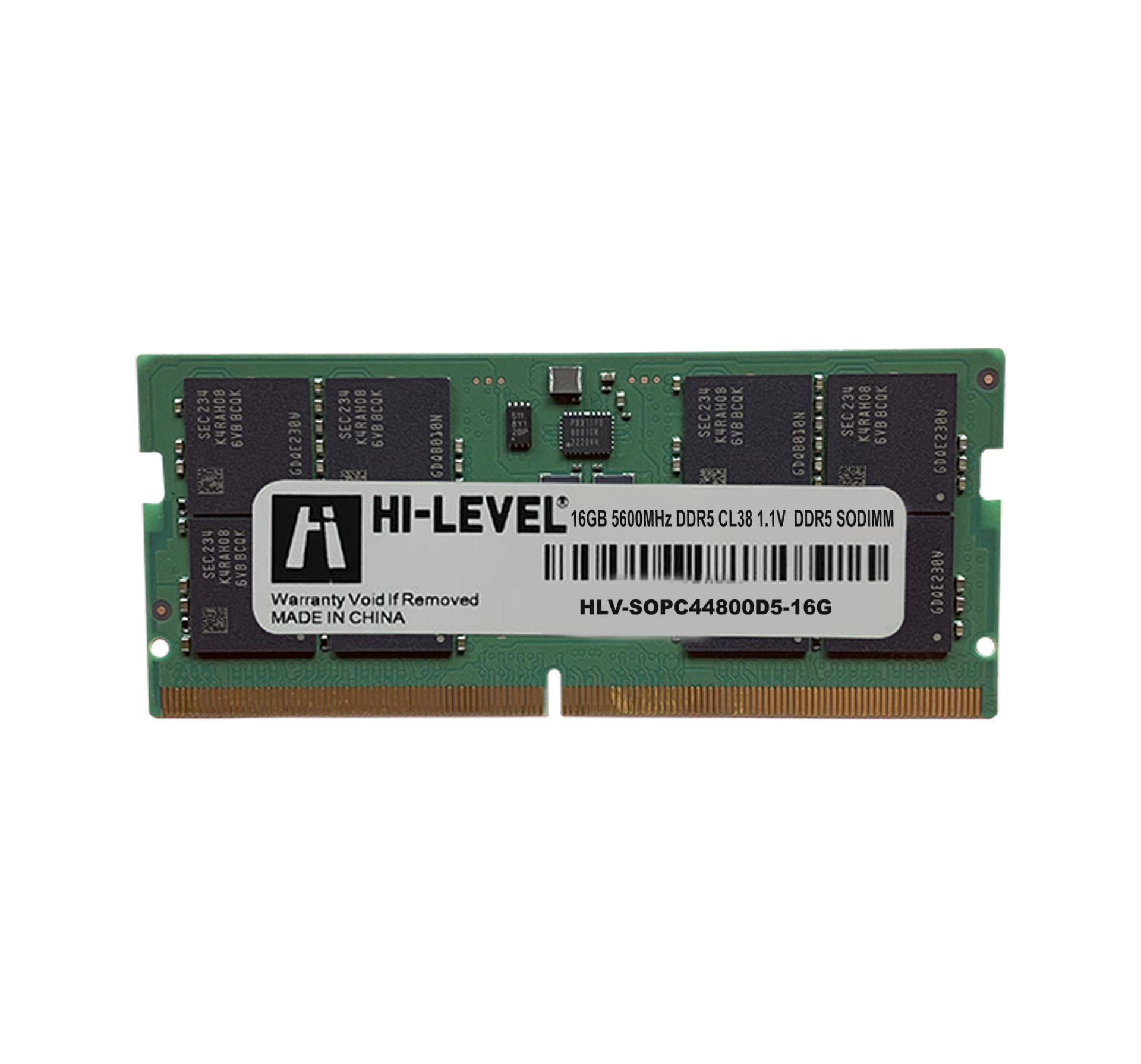 16GB DDR5 5600Mhz SODIMM 1.1 HLV-SOPC44800D5-16G