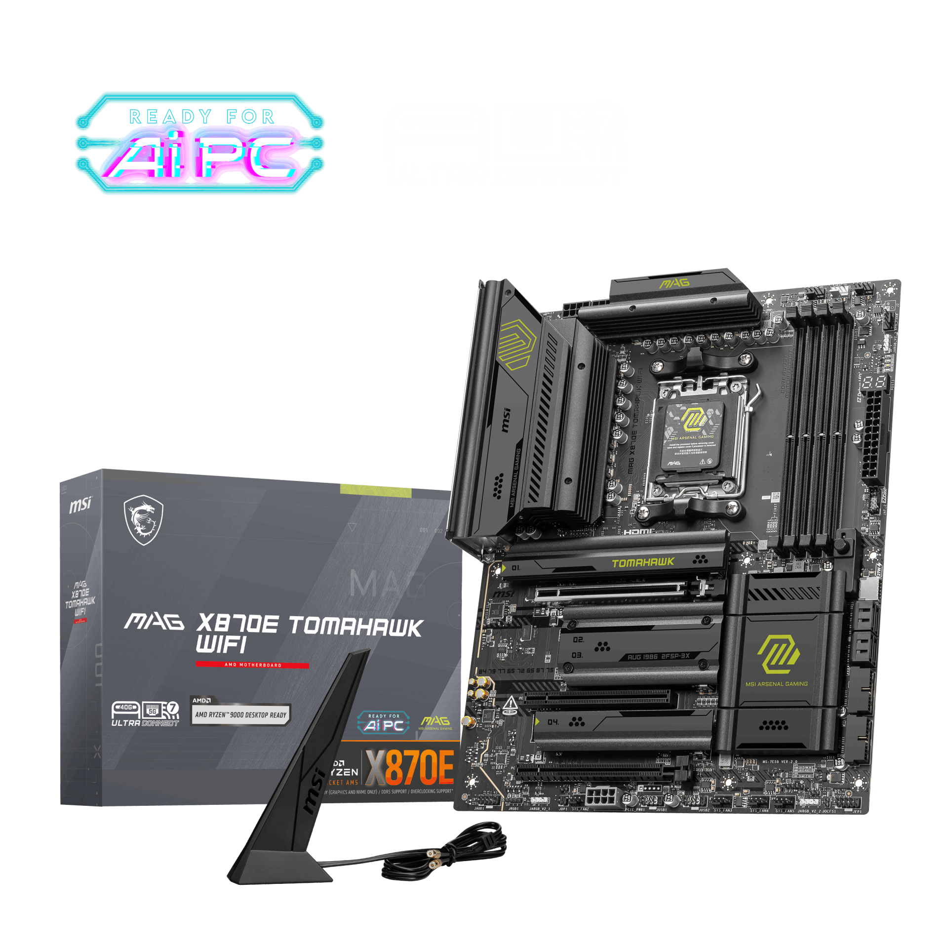 MSI MAG X870E TOMAHAWK WIFI AM5 DDR5 8400MHZ(OC) USB4 4x M.2 HDMI 2X DP 5G LAN WIFI 7 RGB ATX
