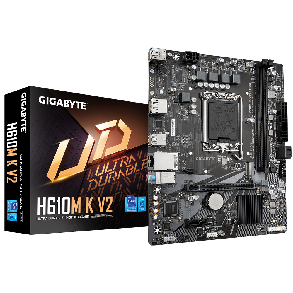GIGABYTE H610M K V2 D5 4800Mhz M.2 HDMI/DP MATX 1700P