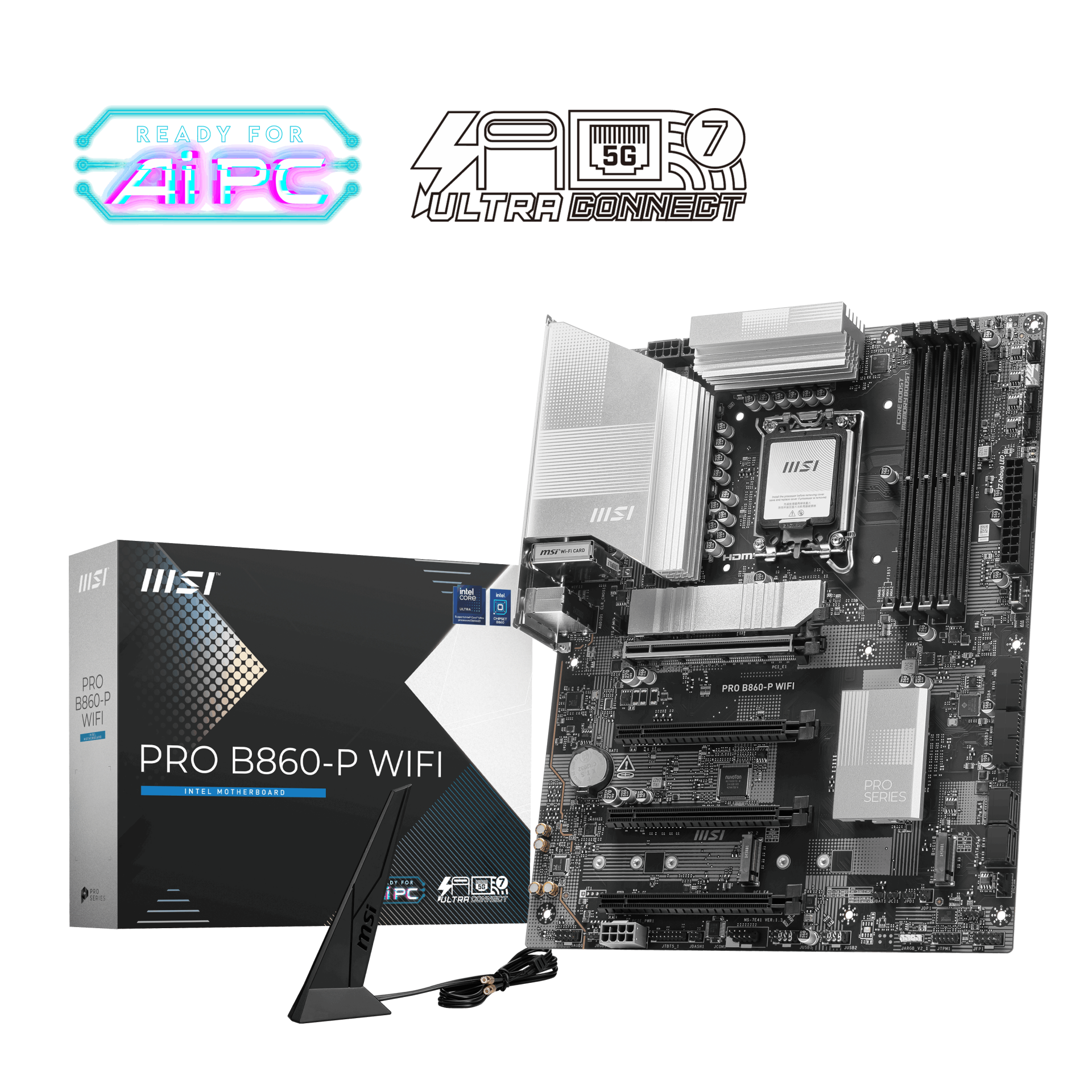 MSI PRO B860-P WIFI SOKET 1851 DDR5 8600MHZ(OC) 3xM.2 1x TB4 HDMI DISPLAY 5G LAN WIFI 7 ATX