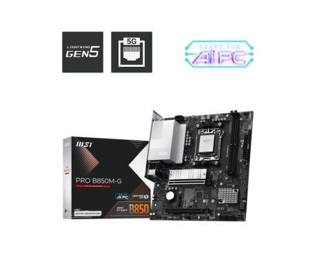 MSI PRO B850M-G M5 DDR5 8200MHZ(OC) HDMI DP 2X M.2 USB 10GBS 5G LAN MATX