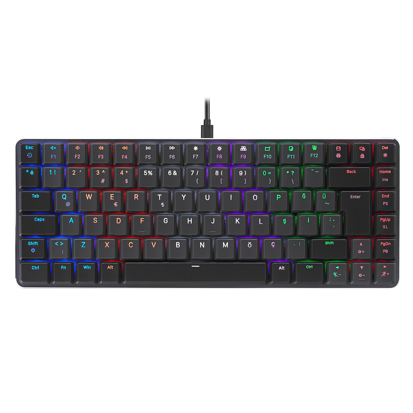 RAMPAGE GRANITE SİYAH/GRİ RED SWİTCH KLAVYE