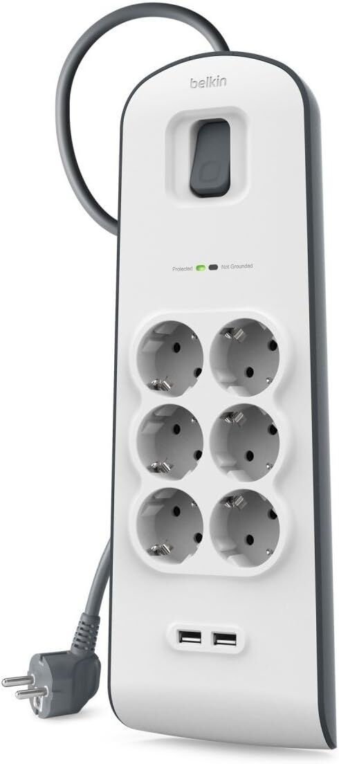 BELKIN BSV604 2 METRE 6LI USBA AKIM KOR. PRIZ