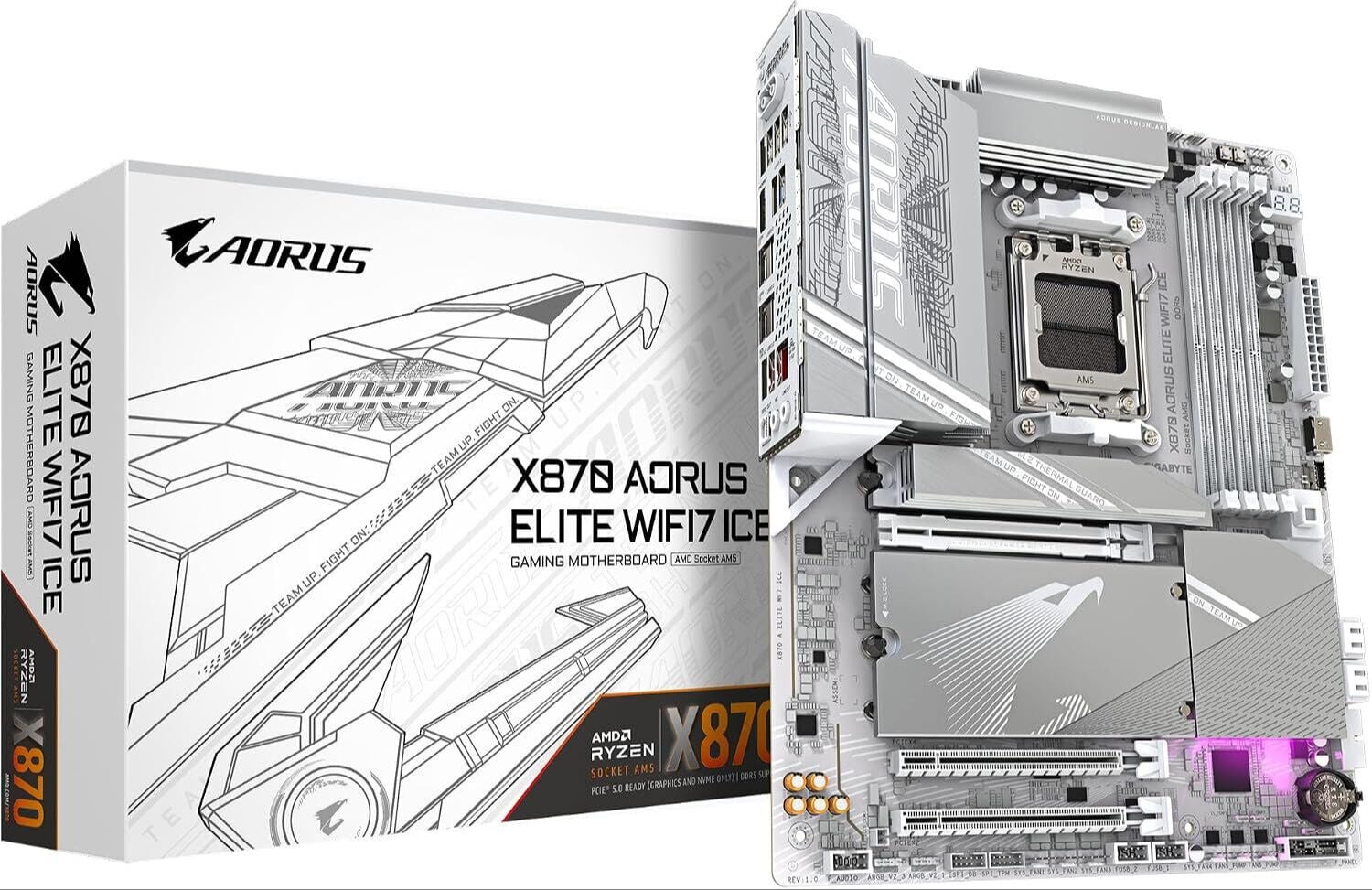 Gigabyte X870 Aorus Elite WIFI7 Ice AMD AM5 DDR5 anakart